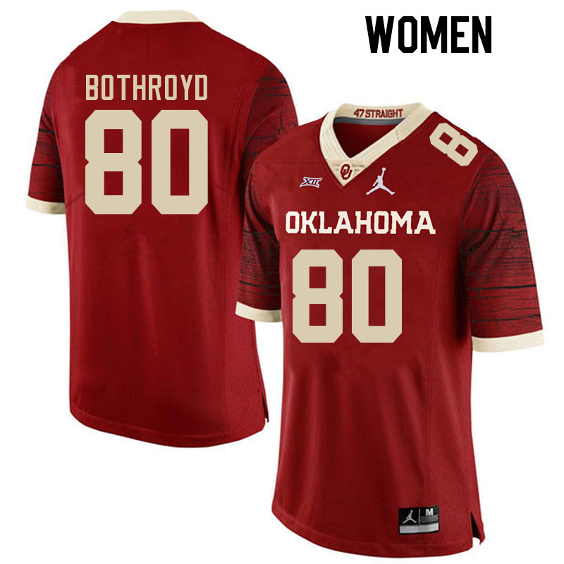 Women #80 Rondell Bothroyd Oklahoma Sooners College Football Jerseys Stitched-Retro